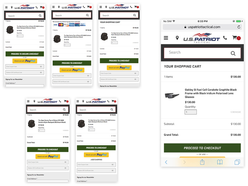 US Patriot Checkout Multivariate Test