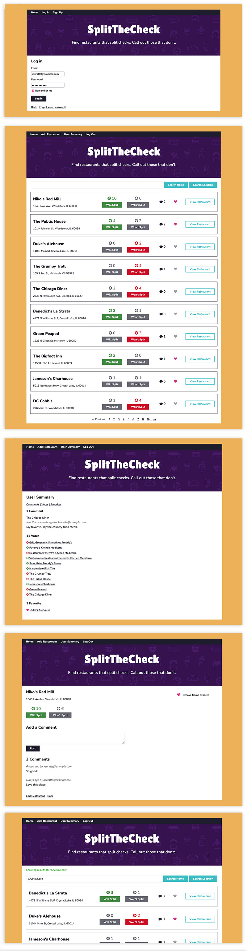 SplitTheCheck - Ruby on Rails